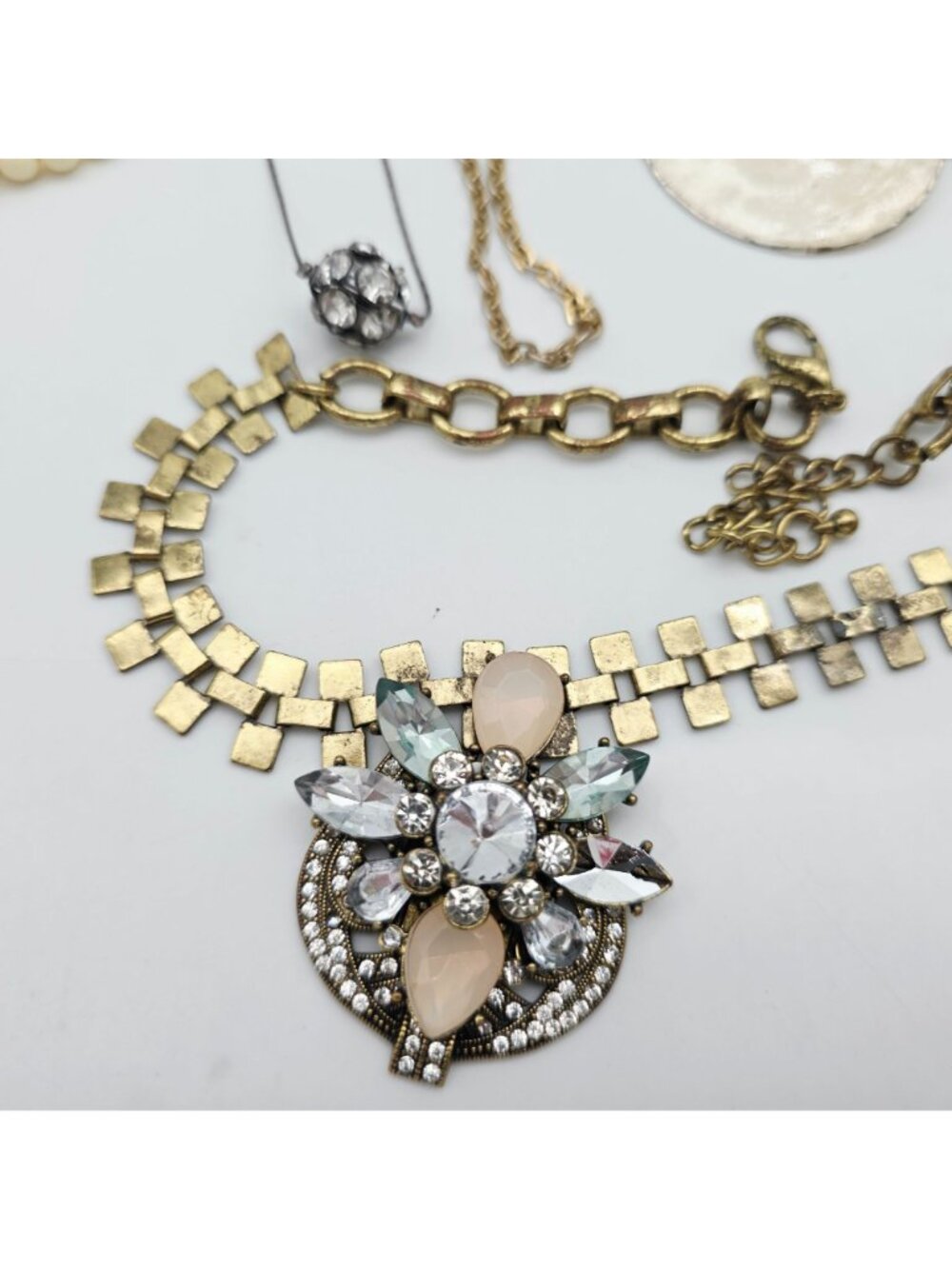 Mixed Lot Fashion Necklaces & Chains Beaded Rhinestone Pendant Craft Lot AS IS - Picture 11 of 11